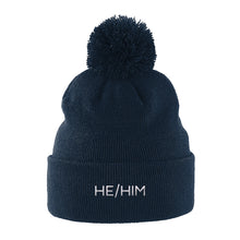 Load image into Gallery viewer, He Him Pronouns Hat | Navy | Rainbow &amp; Co
