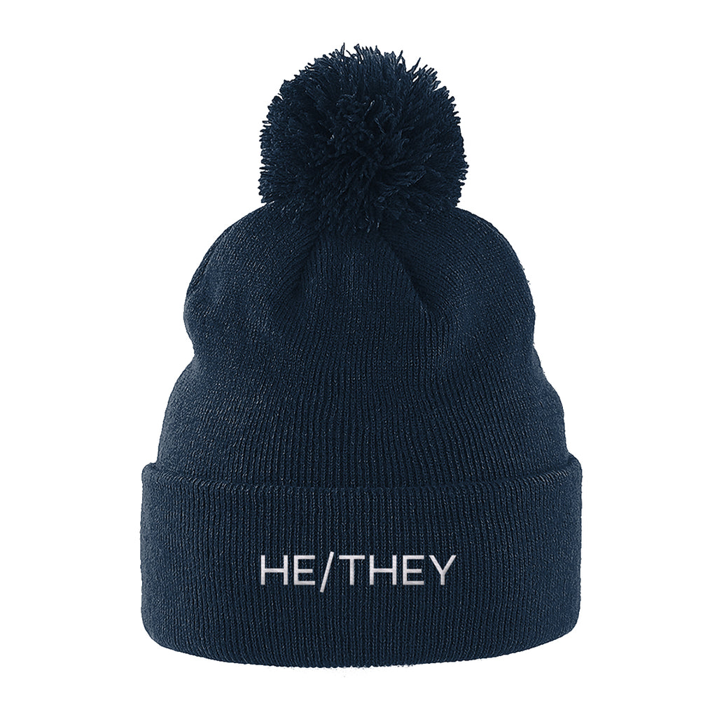 He/They Pronouns | Pride Beanie | Rainbow & Co