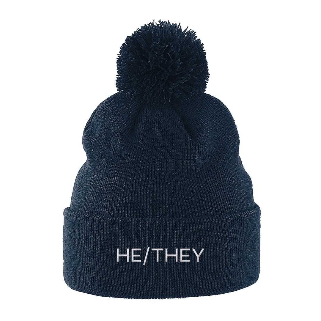 He/They Pronouns | Pride Beanie | Rainbow & Co