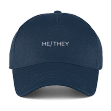 Load image into Gallery viewer, He They Baseball Cap | Navy | Rainbow &amp; Co
