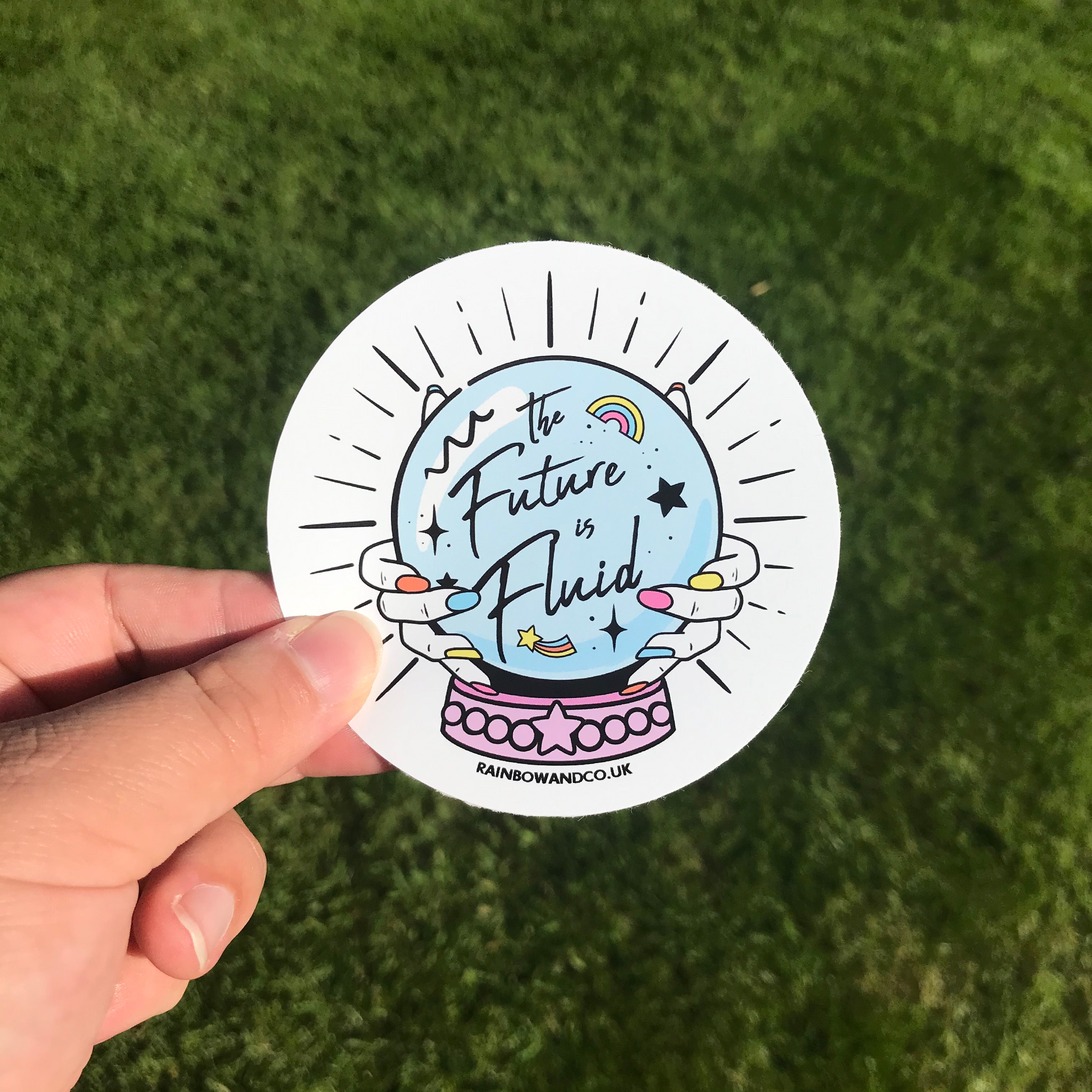 The Future Is Fluid Sticker | Rainbow & Co