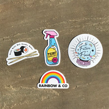 Load image into Gallery viewer, Trans Pride Sticker | TERF Repellent | Rainbow &amp; Co