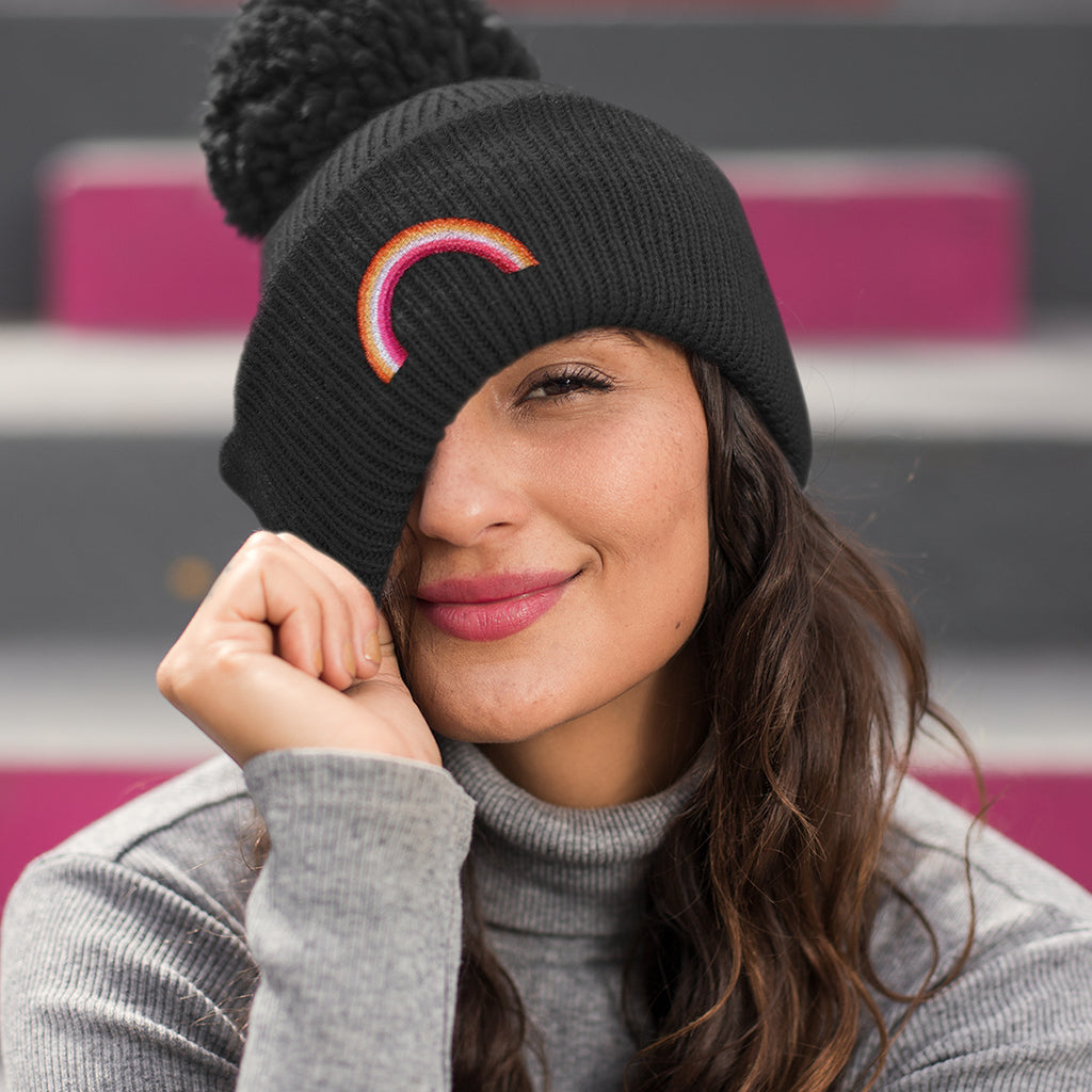 Woman Wearing Lesbian Beanie Hat