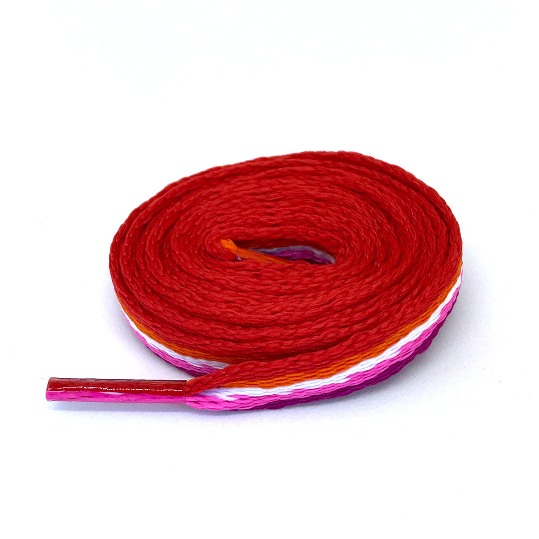 Community Lesbian Flag Shoelaces | Rainbow & Co