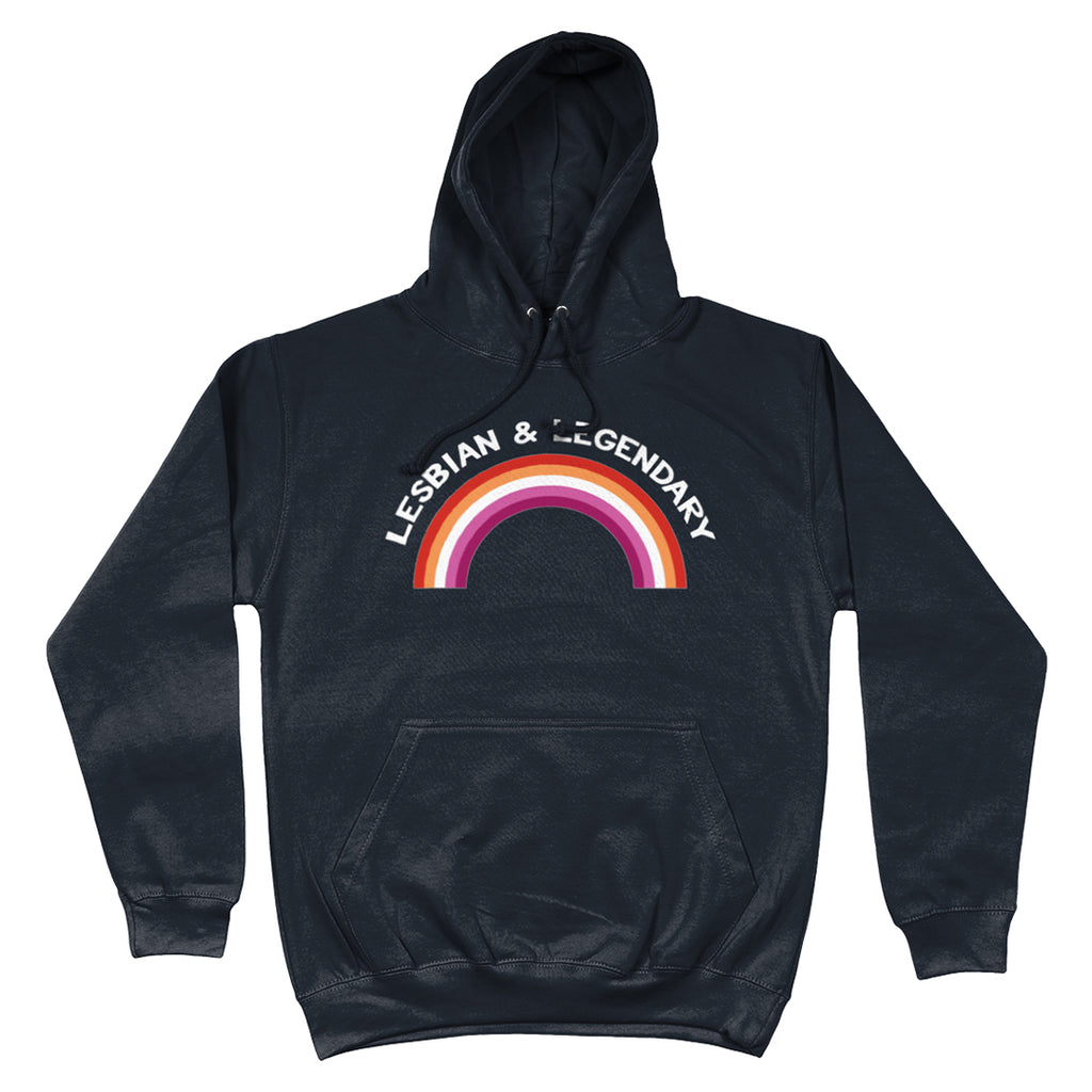 Lesbian Hoodie | Lesbian & Legendary | Rainbow & Co