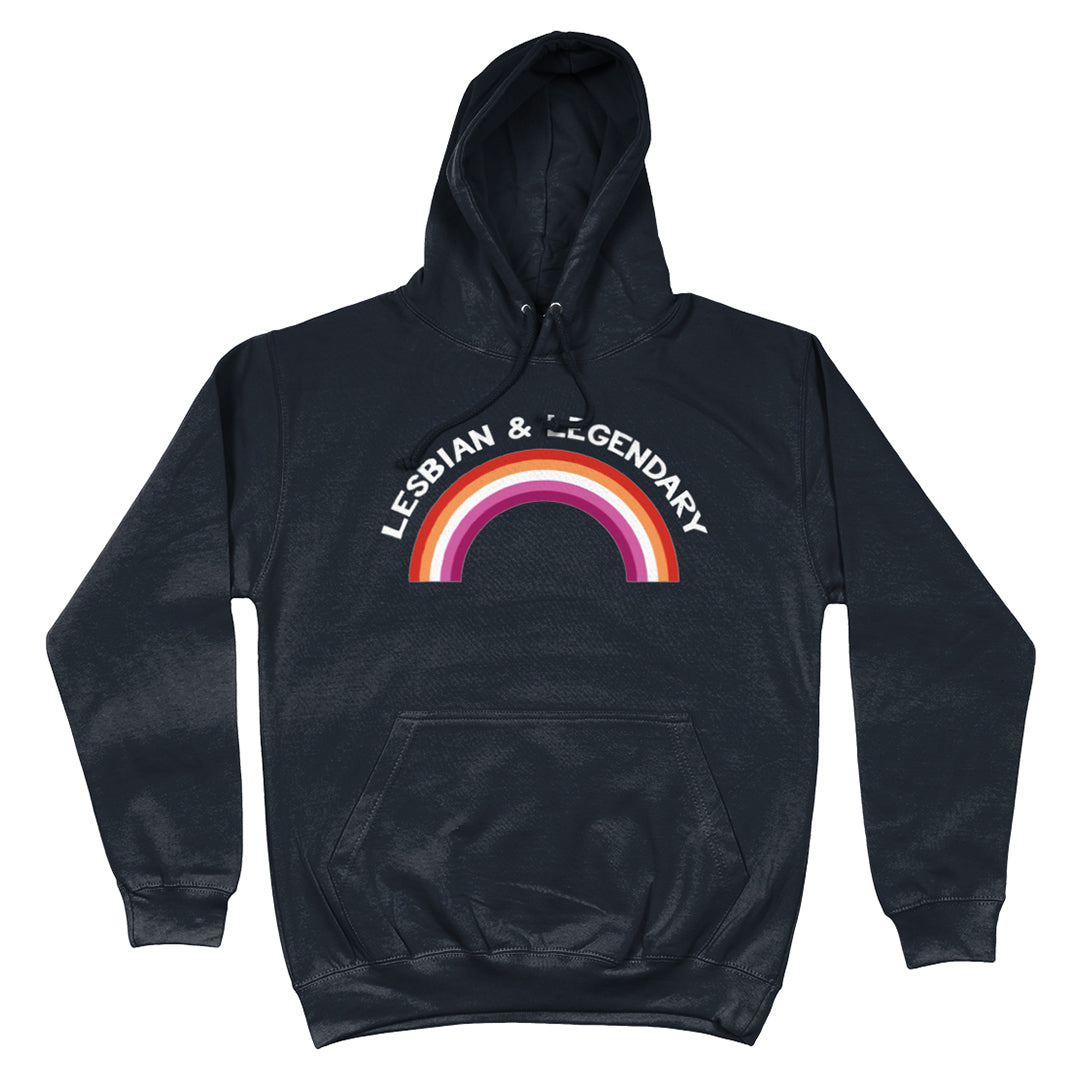 Lesbian Hoodie | Lesbian & Legendary | Rainbow & Co
