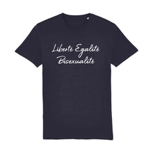 Load image into Gallery viewer, Liberté Egalité Bisexualité T Shirt in Navy | Rainbow &amp; Co