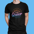 Man Wearing Black Wish You Were Queer T Shirt