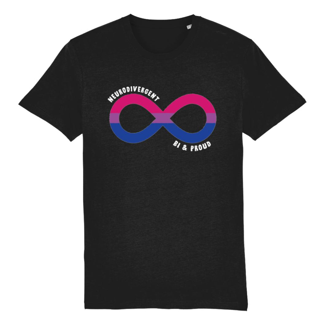 Neurodivergent Bisexual Pride Shirt Black | Rainbow & Co