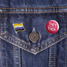Load image into Gallery viewer, They/Them Pronoun Badge | Rainbow &amp; Co
