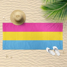 Load image into Gallery viewer, Pansexual Flag Beach Towel | Rainbow &amp; Co