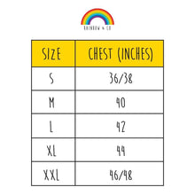 Load image into Gallery viewer, Ally Pride Flag Pocket T Shirt Size Guide | Rainbow &amp; Co
