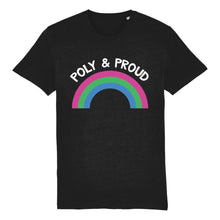 Load image into Gallery viewer, Polysexual Pride T Shirt | Poly &amp; Proud | Rainbow &amp; Co