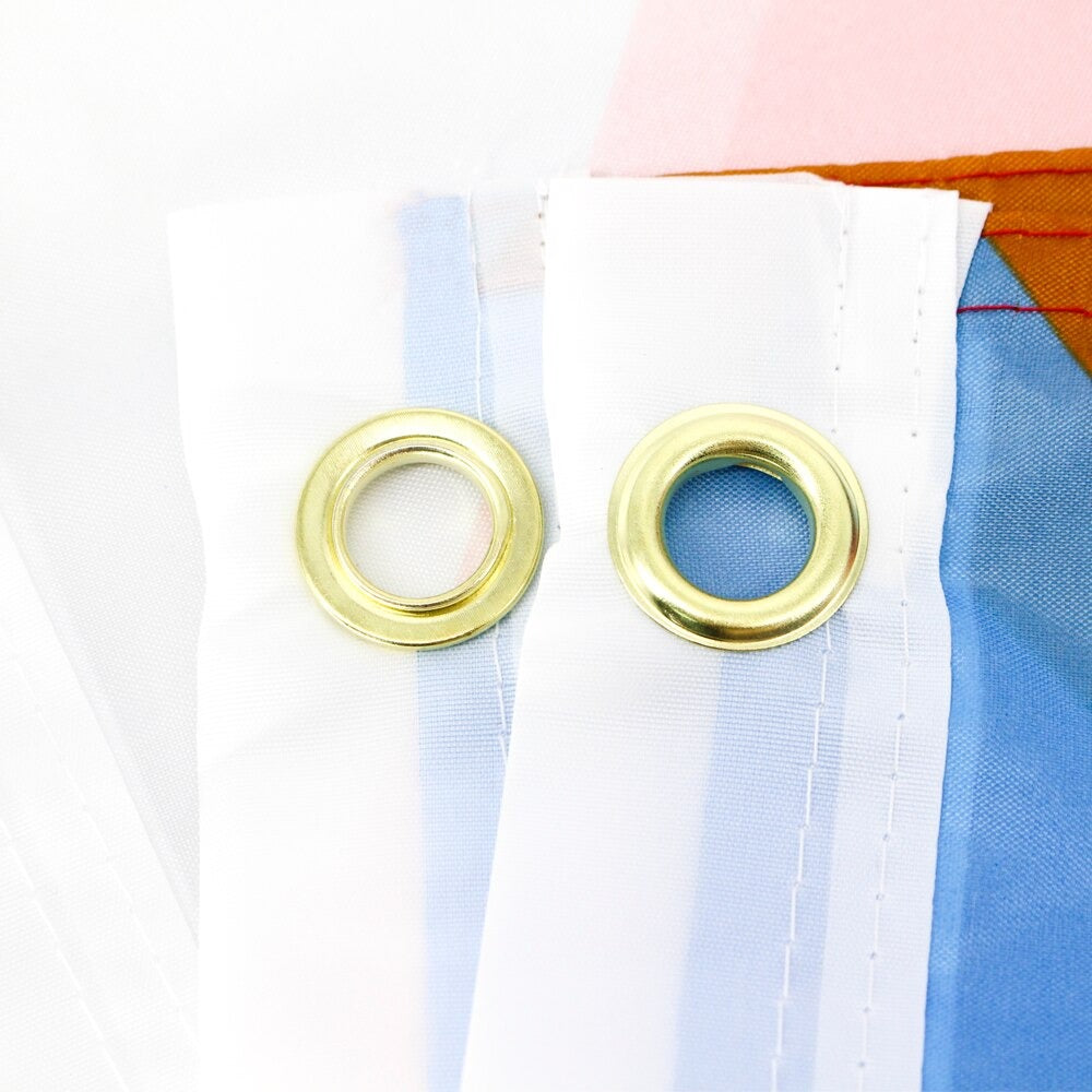 Progress Pride Flag Grommets Close Up | Rainbow & Co