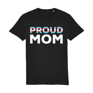 Proud Mom Transgender Flag T Shirt | Black | Rainbow & Co