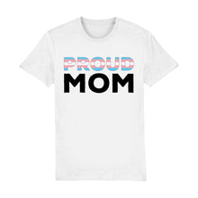 Load image into Gallery viewer, Proud Mom Transgender Flag T Shirt | White | Rainbow &amp; Co