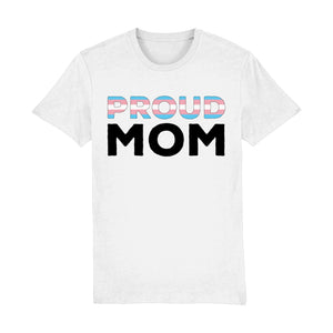 Proud Mom Transgender Flag T Shirt | White | Rainbow & Co