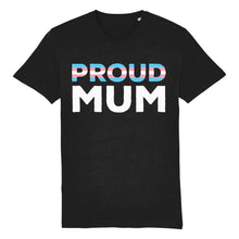Load image into Gallery viewer, Proud Mum Transgender Flag T Shirt | Black | Rainbow &amp; Co