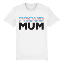 Load image into Gallery viewer, Proud Mum Transgender Flag T Shirt | White | Rainbow &amp; Co