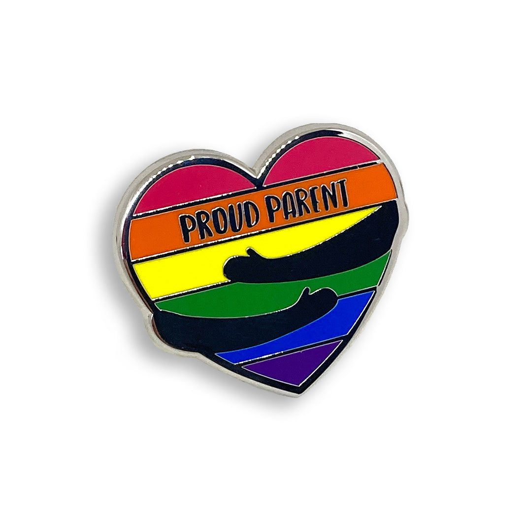 Proud Parent Hug Enamel Pin | Rainbow & Co