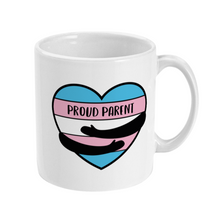 Load image into Gallery viewer, Proud Parent Hug Mug | Trans Pride Mug | Rainbow &amp; Co