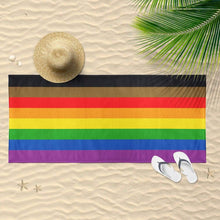 Load image into Gallery viewer, Inclusive Pride Flag Beach Towel | Rainbow &amp; Co