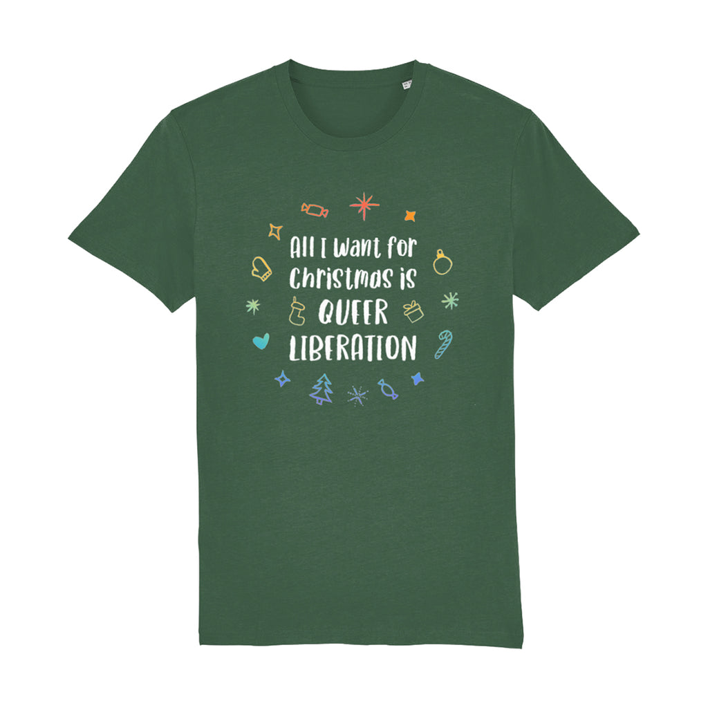 Queer LGBTQ+ Christmas T Shirt | Green | Rainbow & Co