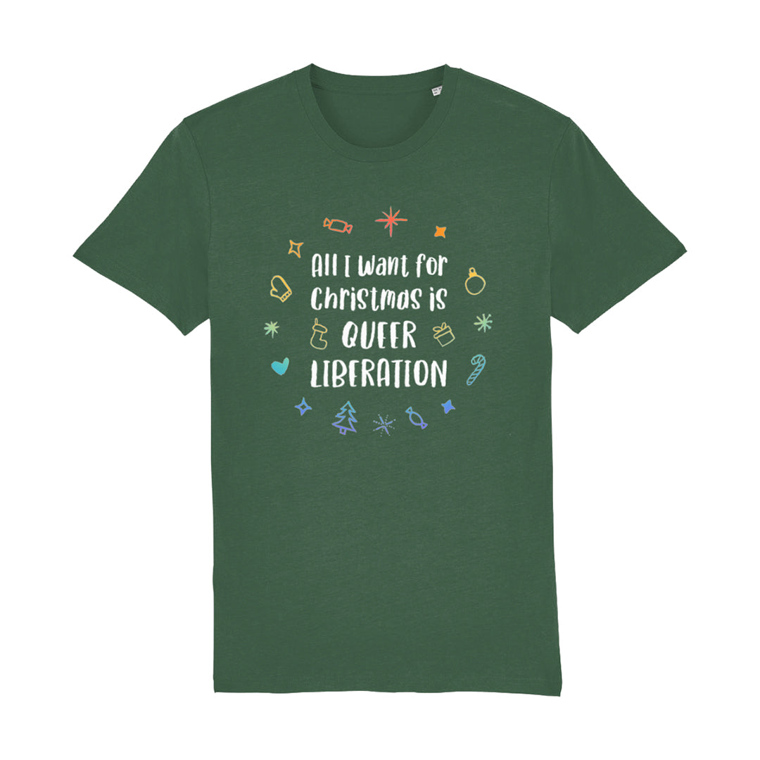 Queer LGBTQ+ Christmas T Shirt | Green | Rainbow & Co