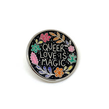 Load image into Gallery viewer, Queer Love is Magic | Queer Glitter Pin | Rainbow &amp; Co