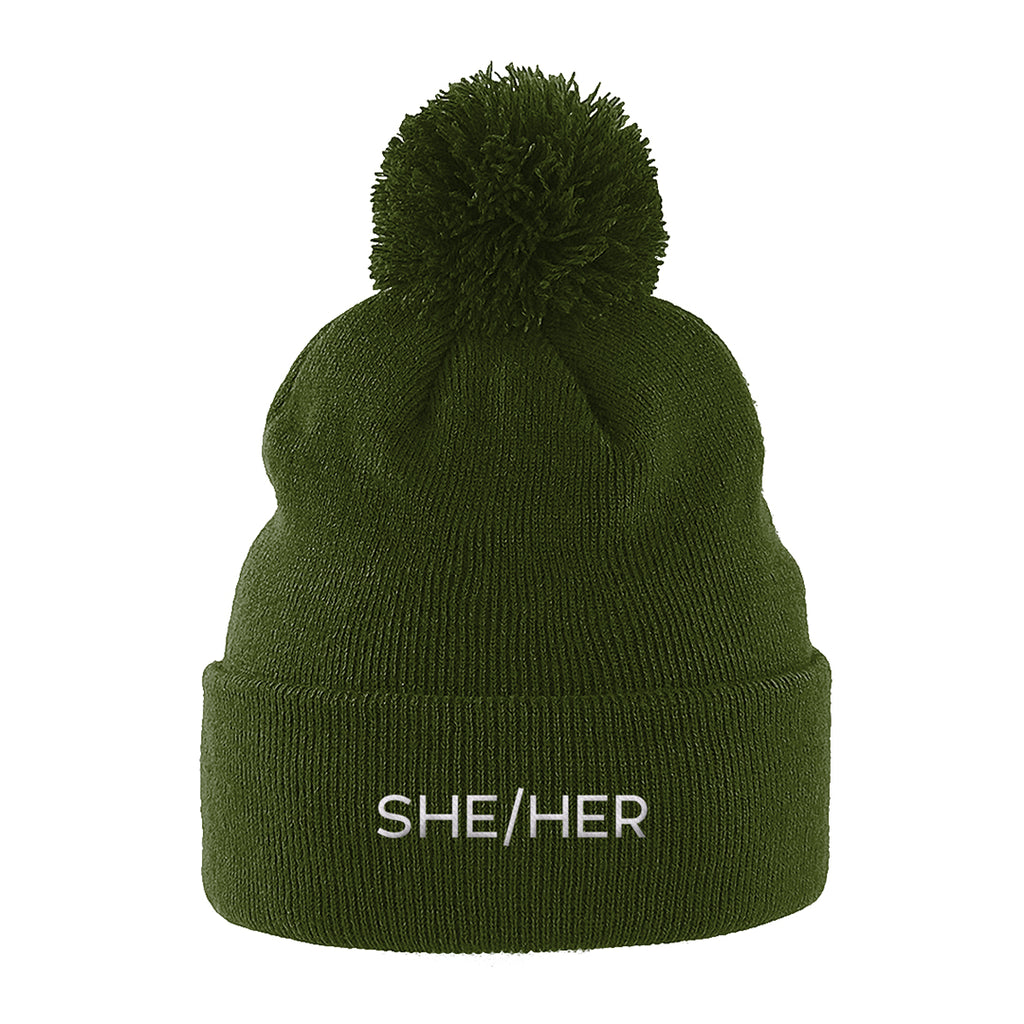 She Her Pronouns Hat | Green | Rainbow & Co