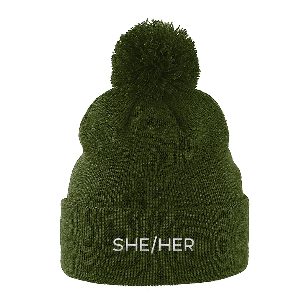 She Her Pronouns Hat | Green | Rainbow & Co