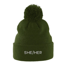Load image into Gallery viewer, She Her Pronouns Hat | Green | Rainbow &amp; Co