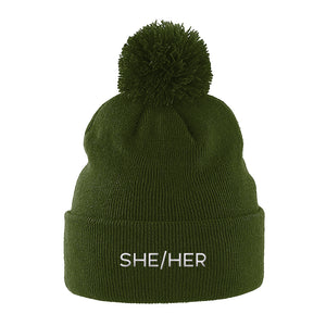 She Her Pronouns Hat | Green | Rainbow & Co