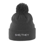 Pronouns Pom Pom Beanie Hat | Rainbow & Co