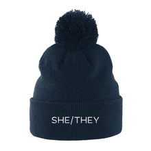 Load image into Gallery viewer, Navy She/They Pronouns Hat | Rainbow &amp; Co