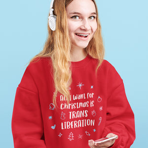 Trans Liberation Christmas Jumper | Red