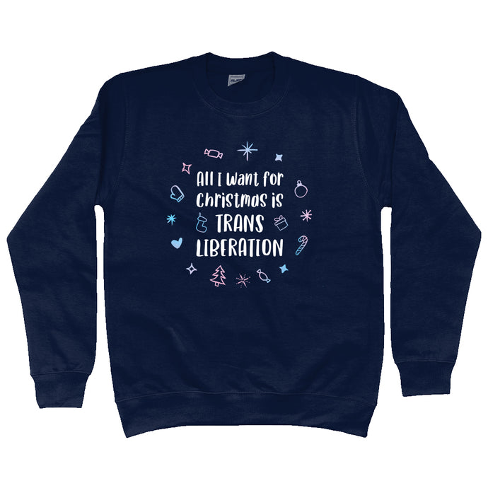 Trans Christmas Sweater | Navy