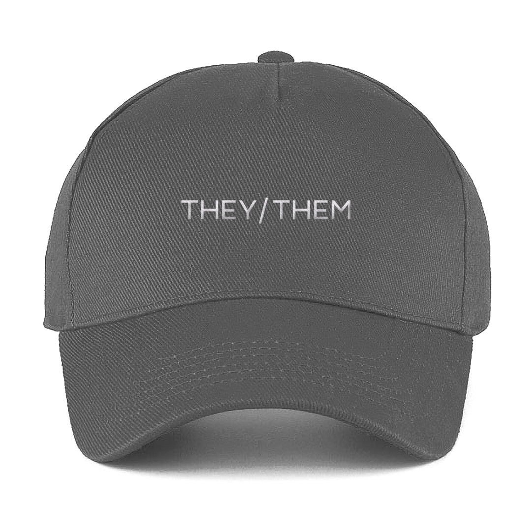 They Them Baseball Cap | Grey | Rainbow & Co