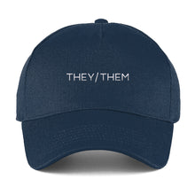 Load image into Gallery viewer, They Them Baseball Cap | Navy | Rainbow &amp; Co
