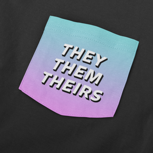 They Them Pronouns Pocket Shirt | Purple | Rainbow & Co