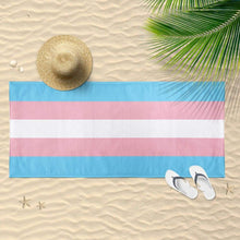 Load image into Gallery viewer, Transgender Flag Beach Towel | Rainbow &amp; Co