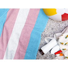 Load image into Gallery viewer, Transgender Flag Beach Towel | Rainbow &amp; Co