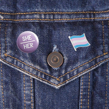 Load image into Gallery viewer, She/Her Pronoun Badge | Rainbow &amp; Co