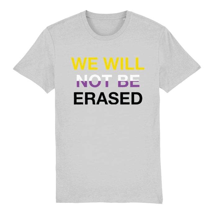 We Will Not Be Erased | Non Binary Flag Shirt | Rainbow & Co