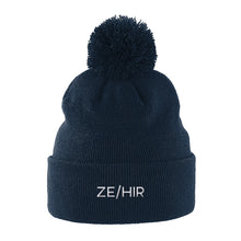 Load image into Gallery viewer, Ze Hir Pronouns Hat | Navy | Rainbow &amp; Co