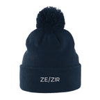 Ze Zir Pronouns Beanie | Navy | Rainbow & Co