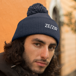 Ze Zir Pronoun Beanie Hat | Rainbow & Co