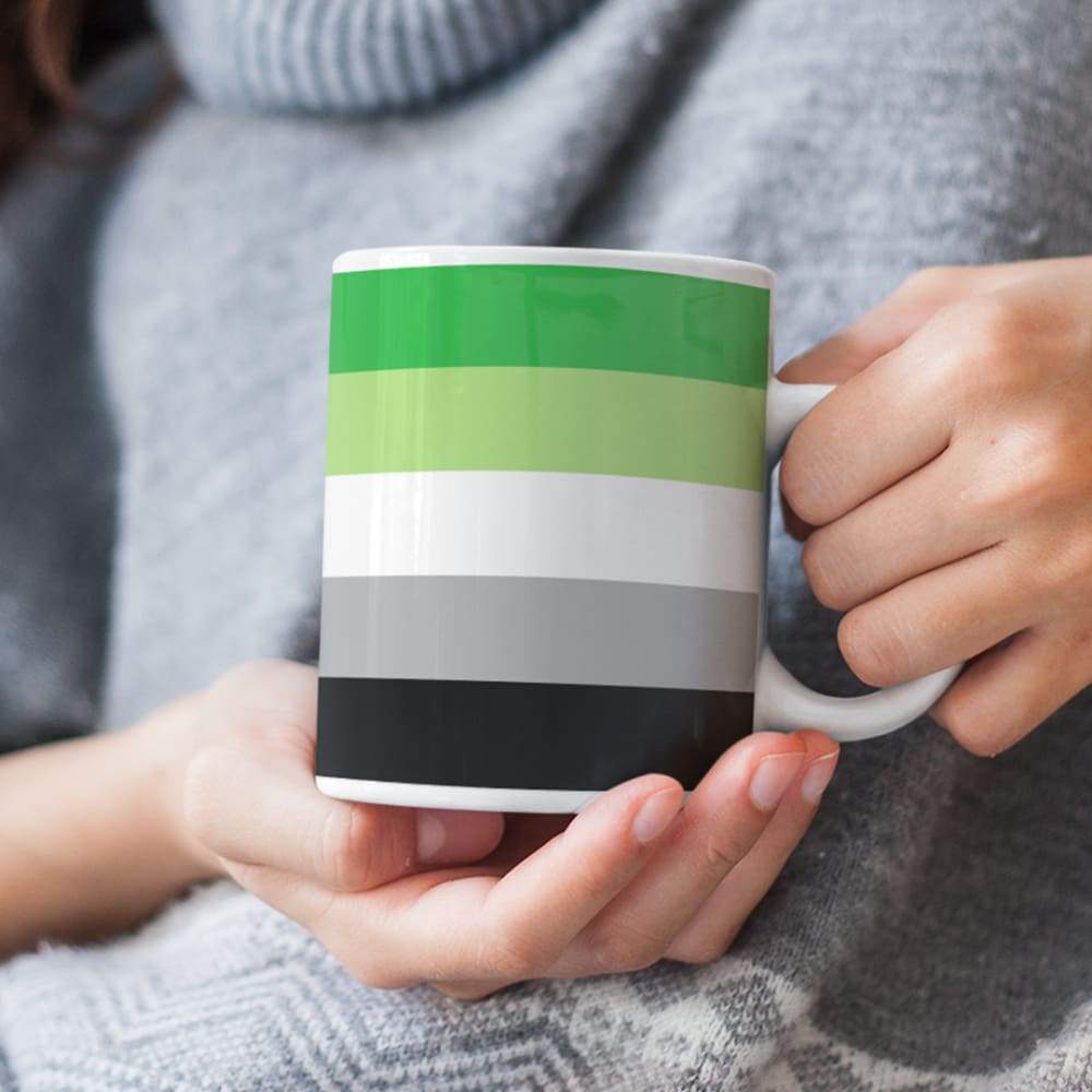 Aromantic Pride Flag Coffee Mug | Rainbow & Co