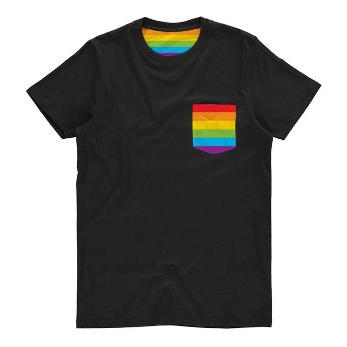 Gay Pride Flag Pocket T Shirt | Rainbow & Co