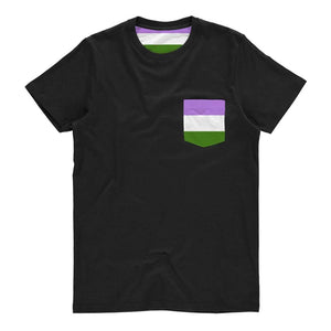 Genderqueer Pride Flag Pocket T Shirt | Rainbow & Co